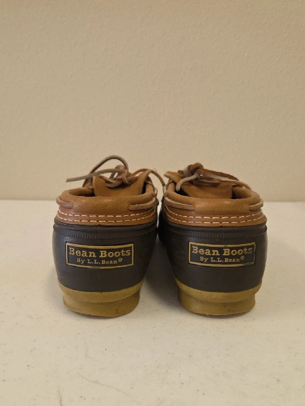 LL Bean Rubber Moc Low Duck Boots Tan Brown Men's Size 14 Maine USA Bean Boots